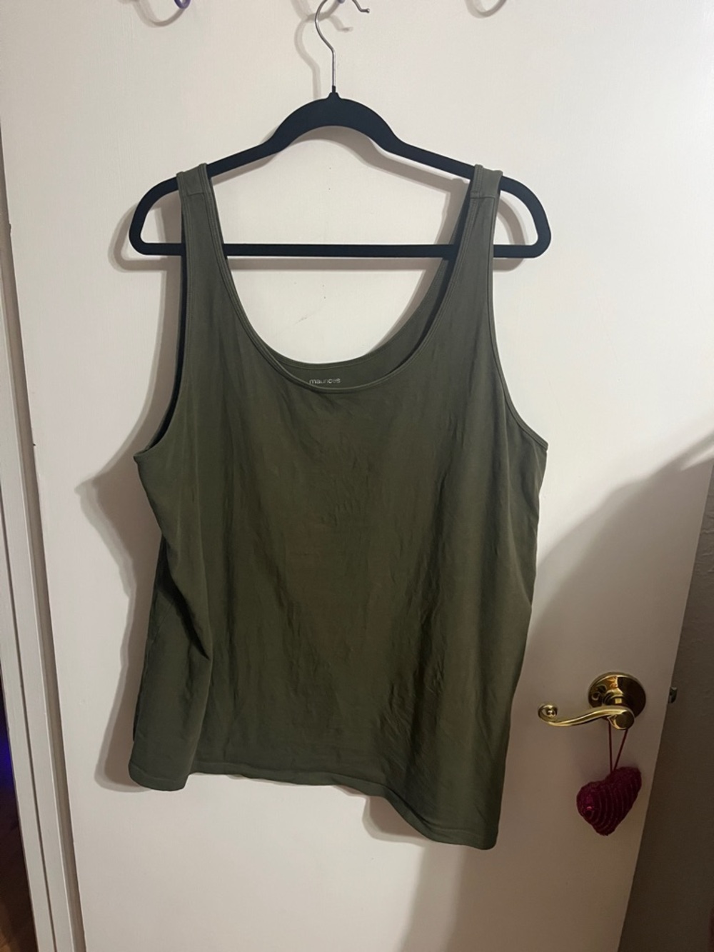 🧡 3X Maurices Olive Green Scoop Neck Tank Top